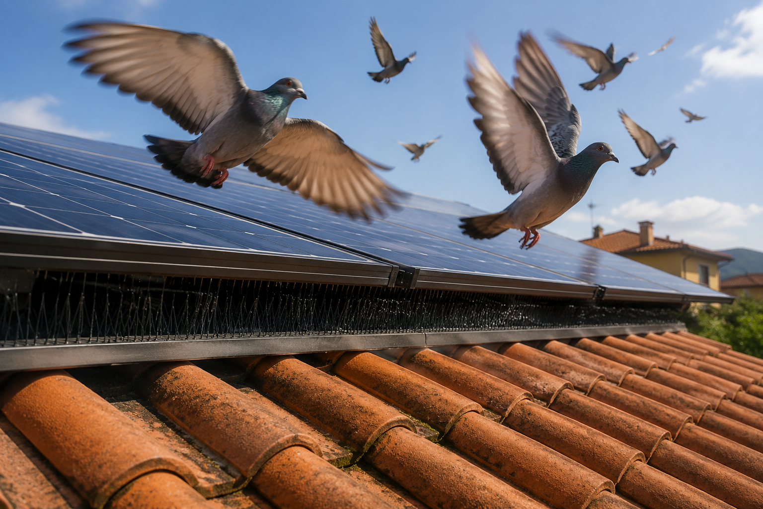 Protezione anti-volatili per impianti fotovoltaici in Sardegna